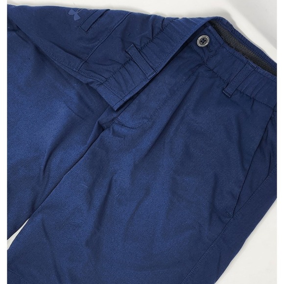 Under Armour Match Play Golf Shorts Mens 32 Blue‎ Chino Stretch Gripper Waist - Picture 1 of 7